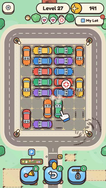 A blocked car bumps another car and its driver gets angry